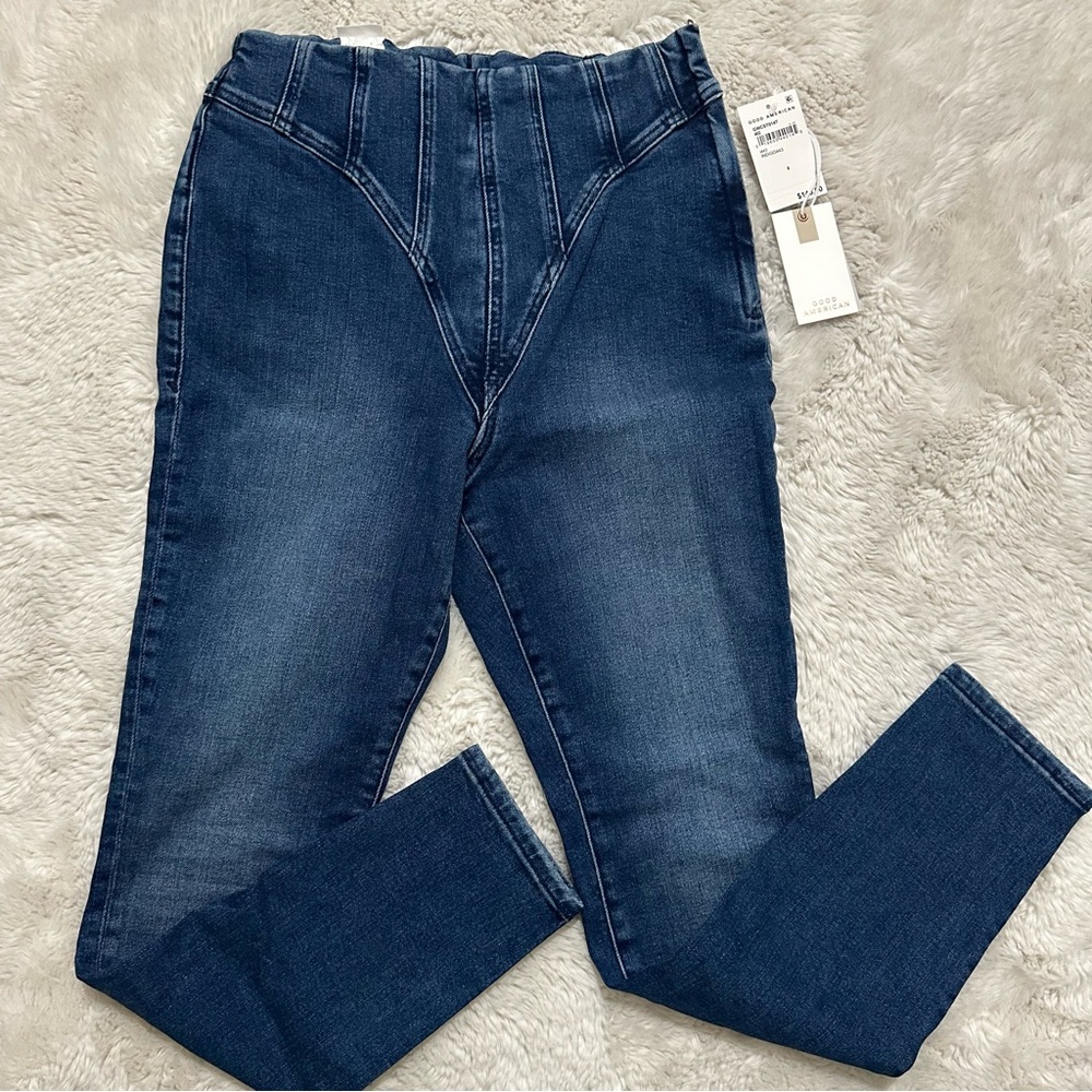 Good American Good Legs High Waist Jeans Flat Tummy Tech Gap-Proof Size 8/29 NEW